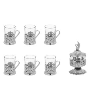 Vintage Perzische Zilveren Thee Service Set