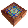 Blauw Patroon Thee Opslag Doos met Perzisch Kist Ontwerp