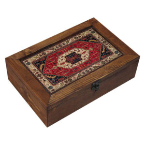 Luxe Houten Theedoos – Perzisch Tapijt Motief – Organizer
