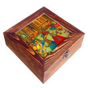 Koninklijk-Inspiratie Houten Thee Organizer met Koninginnen Ontwerp