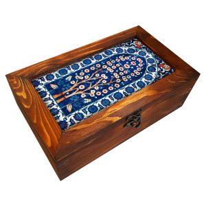 Boom Motief Houten Thee Organizer met Artistieke Perzische Kisten