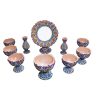 Blauwe Emaille Haft-sin Set voor Nowruz (Minakari)