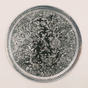 Decoratief Koperen Plateau Handgegraveerd met Perzische Ambachtelijke Jahani