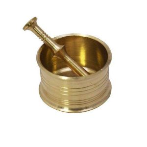Messing Vijzel & Stamper Set Traditionele Perzische Stijl Mehrara