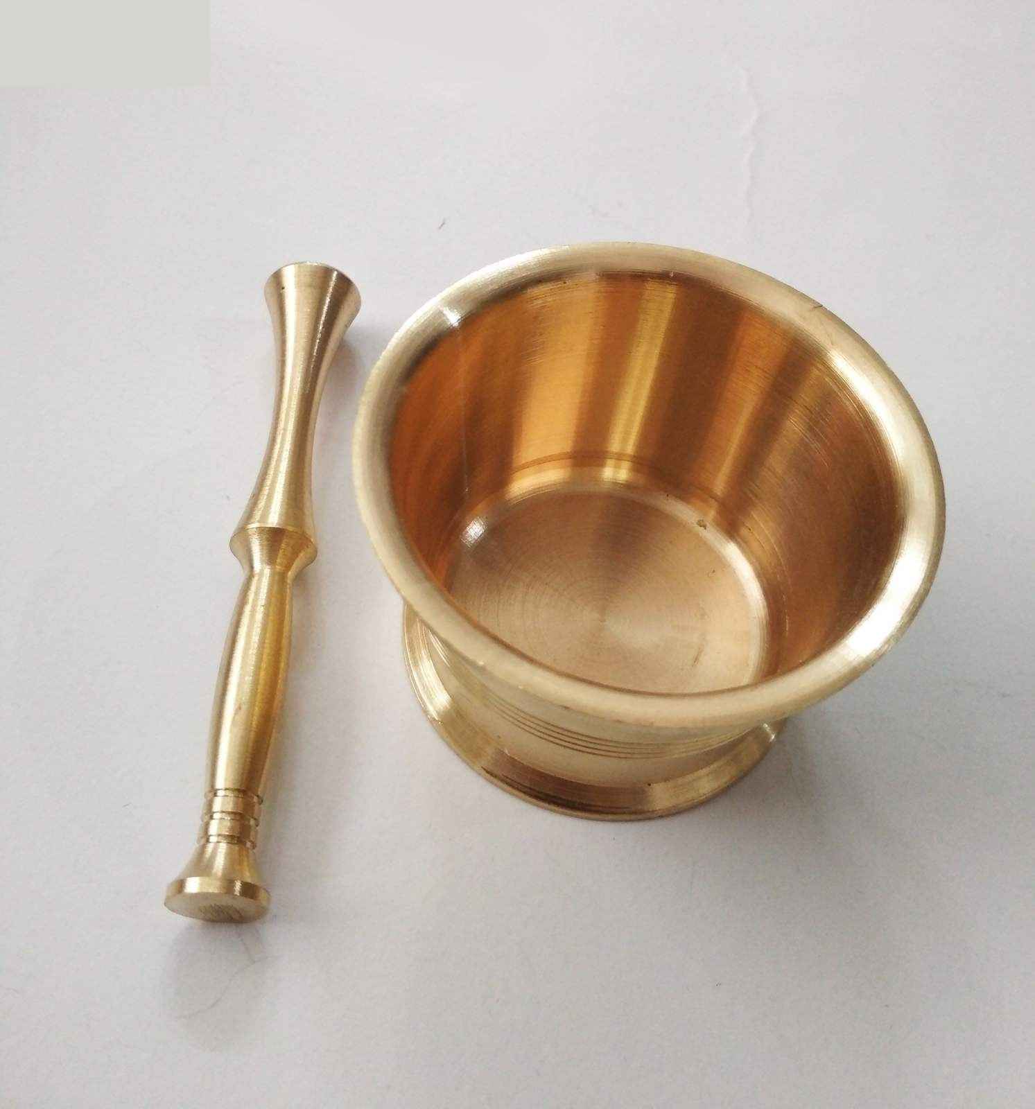 Messing Vijzel & Stamper Set Traditionele Perzische Stijl Mehrara II