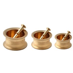 Messing Vijzel & Stamper Set Traditionele Perzische Stijl Minimal (3X)