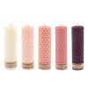 Set van 5 Bijenwas Pilarenkaarsen – Roze (Set van 2)