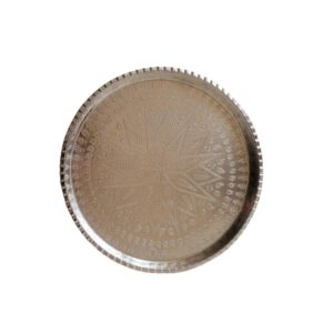 Perzische Koperen Serving Tray Traditioneel Handgehamerd Shahi II