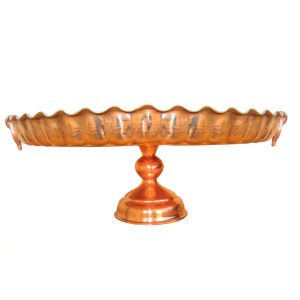 Perzische Koperen Serving Platter Handgehamerd Takin