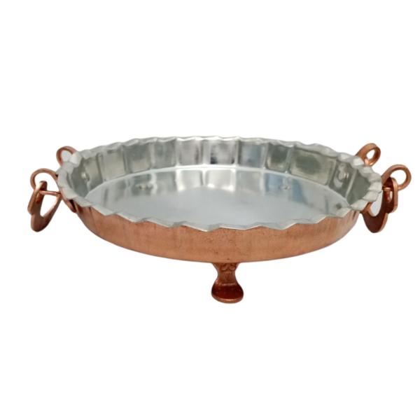 Perzische Koperen Serving Platter Handgehamerd Zarin II