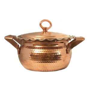 Iraanse Koperen Kookpan – Luxe gehamerd design, model Rosegold