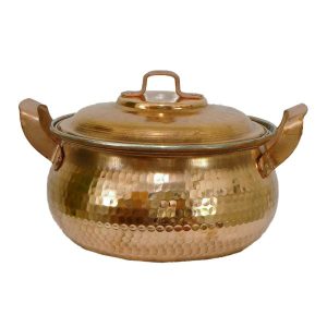 Iraanse Koperen Kookpan – Luxe gehamerd design, model Rosegold II