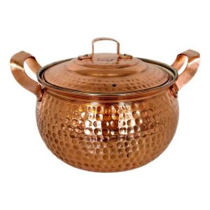 Iraanse Koperen Kookpan – Klassieke oosterse stijl (gehamerd), model Sahel II
