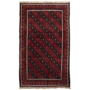 Vintage Perzisch Baluchistan Tapijt (Bukhara Design) – Rode Wol