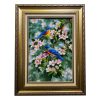 Handgeknoopte Perzische Picturale Vloerkleed uit Tabriz – Blauwe Mus Bloemen