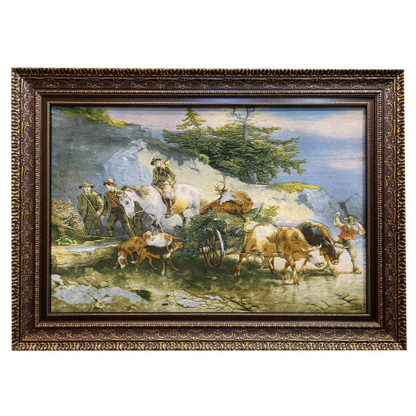 Handgeknoopte Perzische Picturale Vloerkleed uit Tabriz – Paard
