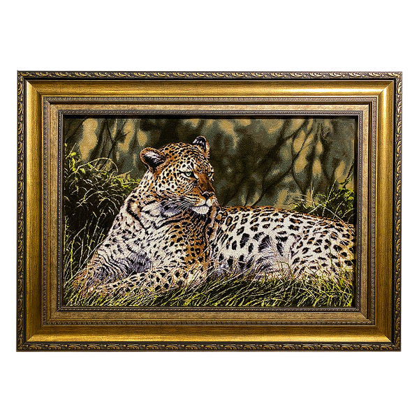 Handgeknoopte Perzische Picturale Tapis uit Tabriz Afbeeldend Cheetah