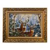 Handgeknoopte Perzische Picturale Tapis uit Tabriz Afbeeldend Hert