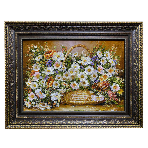 Handgeknoopte Perzische Picturale Tapis uit Tabriz Afbeeldend Bloemen