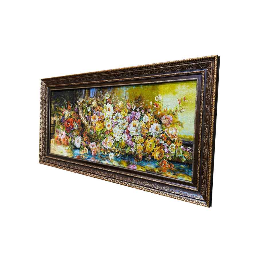 Handgeknoopte Perzische Picturale Vloerkleed uit Tabriz – Bloemen