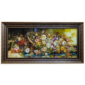 Handgeknoopte Perzische Picturale Vloerkleed uit Tabriz – Bloemen