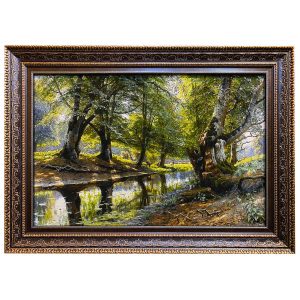 Handgeknoopte Perzische Picturale Vloerkleed uit Tabriz – Landschap