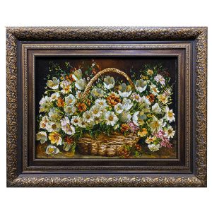 Handgeknoopte Perzische Picturale Vloerkleed uit Tabriz – Rozenbloemen