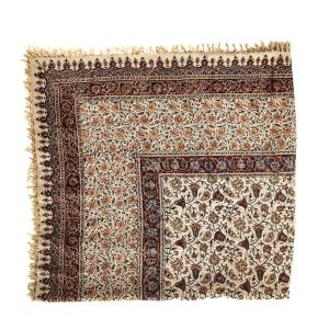 Iraanse Tafelkleed: Traditionele Kalamkari Blockprint van Isfahan Askari