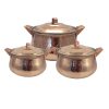 Iraanse Koperen Pannenset – Gehamerd design (3-delige set kookpannen, Hiva)