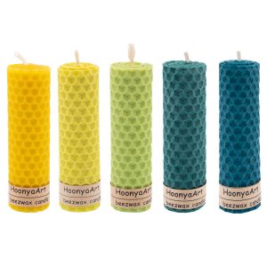 Set van 5 Bijenwas Pilarenkaarsen Asal II – Groen (Set van 2)