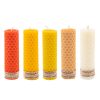 Set van 5 Bijenwas Pilarenkaarsen – Oranje/Geel (Set van 2)