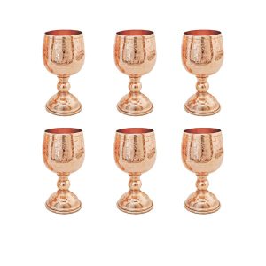 Set van 6 Koperen Kelkglazen op Stam – Model Taban