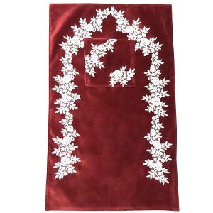 Islamitisch Gebedskleed Fluweel Sajadah Lichtgewicht Rood