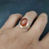Perzische Jemenitische aqeeq zilveren ring voor heren, Diba