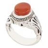 Perzische Jemenitische aqeeq zilveren ring voor heren, Binesh II