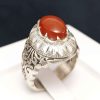 Perzische Jemenitische aqeeq zilveren ring voor heren, Taban