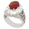 Perzische Jemenitische aqeeq zilveren ring voor heren, Taha