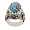 Perzische Zilveren Ring met Neyshabur Turquoise Ashura