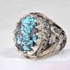 Perzische Zilveren Ring met Neyshabur Turquoise Ashura