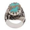 Perzische Zilveren Ring voor Mannen met Neyshabur Turquoise Ashura