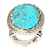 Perzische Zilveren Ring voor Mannen met Neyshabur Turquoise