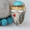 Perzische Zilveren Ring voor Mannen met Neyshabur Turquoise Golden