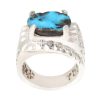 Perzische Zilveren Ring met Neyshabur Turquoise Hiraad II
