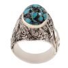 Perzische Zilveren Ring voor Mannen met Neyshabur Turquoise Imam Reza