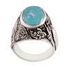 Perzische Zilveren Ring voor Mannen with Neyshabur Turquoise Ahoo