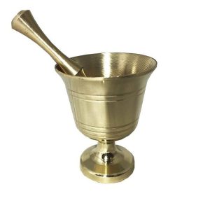 Messing Vijzel & Stamper Set Traditionele Perzische Stijl Rosegold