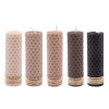 Set van 5 Bijenwas Pilarenkaarsen Kleurrijk III – Bruin (Set van 2)