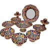 Emaille Aardewerk Haft-sin Set voor Nowruz (Minakari)