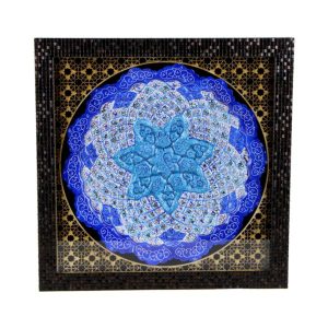Decoratieve Koperen Schotel Handgeschilderd met Perzisch Minakari Emaille Oceaan