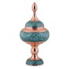 Handgemaakte Perzische Suikerpot met Turquoise Inleg Hamedi